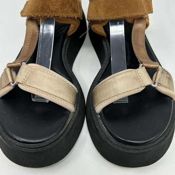 Zara Women's Brown Strappy Slingback Platform Sandals Size 6.5 (EU 37) Summer - Picture 5 of 16